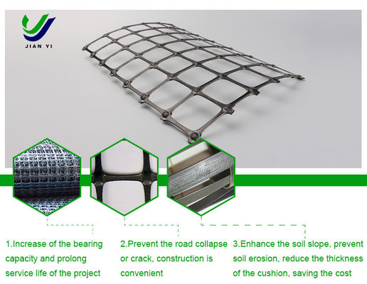 Μακροχρόνια διάρκεια ζωής Bi-Axial πλαστικό Geogrid Για αεροδρόμιο Wharf Foundation Ενίσχυση